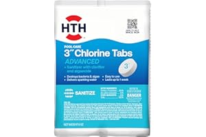 HTH 42051 Swimming Pool Care 3" Chlorine Tabs Advanced, Swimming Pool Chlorinating Sanitizer, 8oz