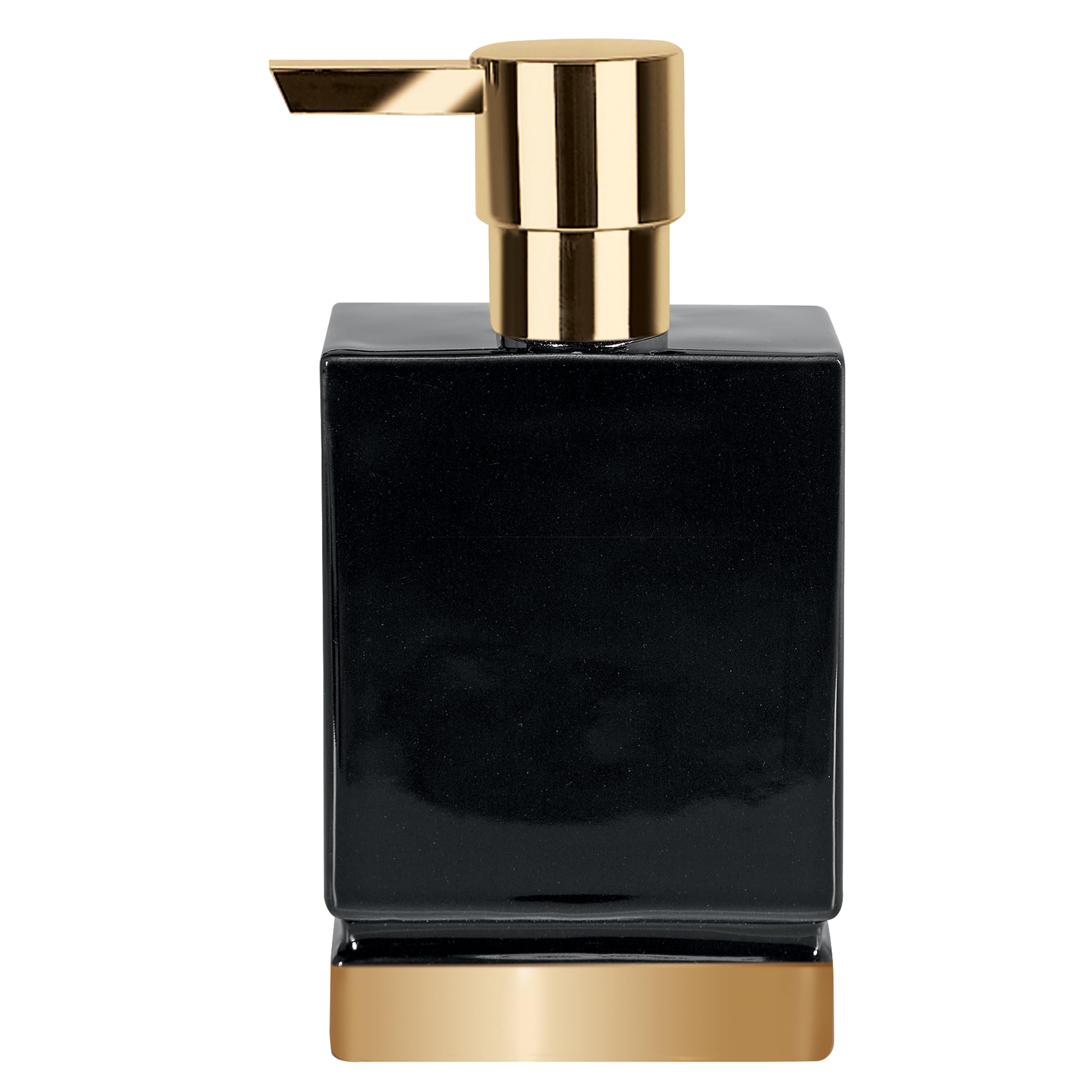 Spirella Stoneware Roma Soap Dispenser, Black/Gold