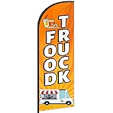 Food Truck Feather Flag for Business Advertising 6 FT Swooper Flag for Storefronts Retailers Shops Events and Fairs (Flagpole Not Included)