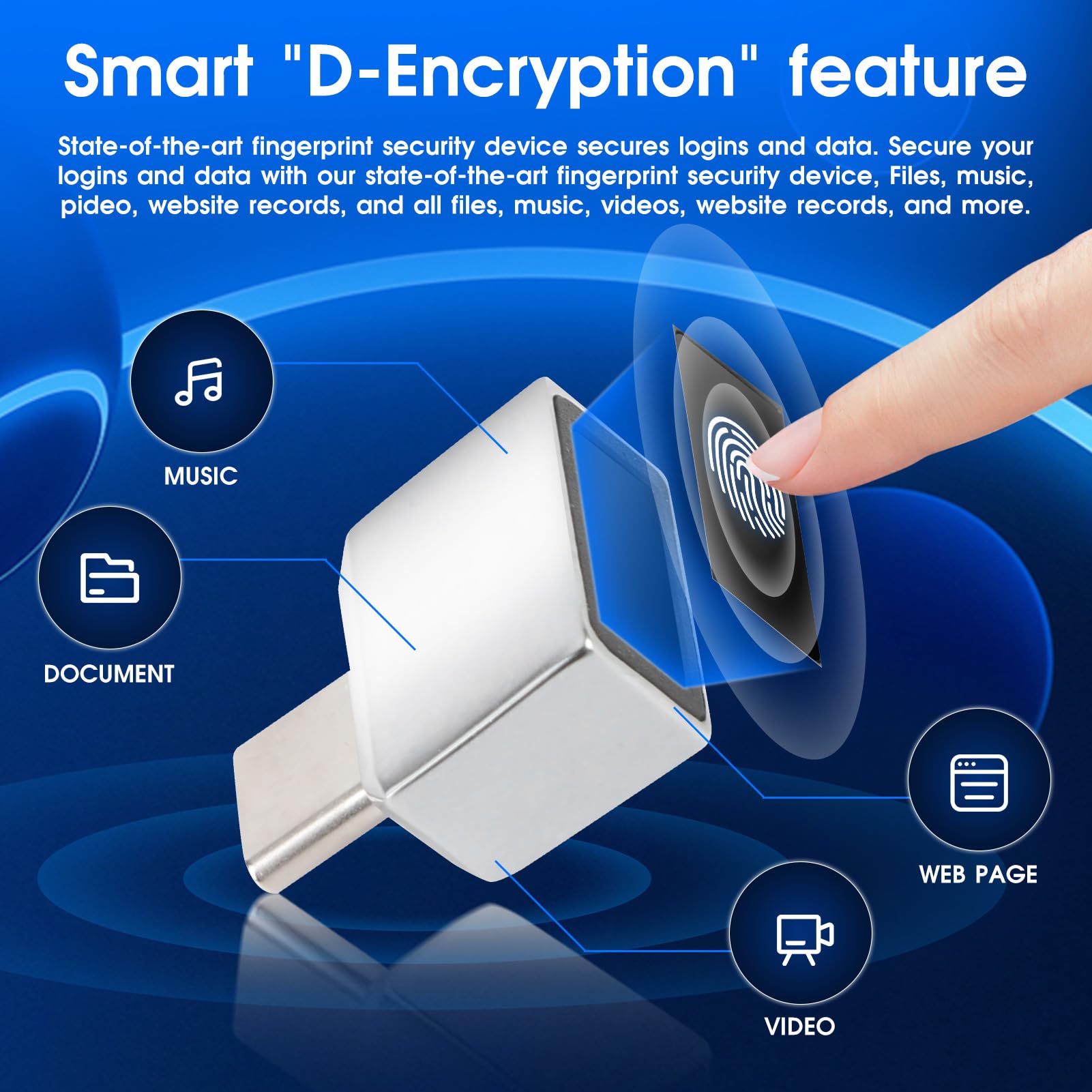 USB-C Fingerprint Reader Biometric Scanner Hello Plug and Play USB Type-C Fingerprint ID Device Compatible 11 10 PC Laptop Fast Secure Login Authentication