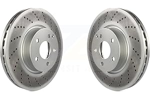 GENIUS Front Coated Disc Brake Rotors Pair For Mercedes-Benz E350 C300 C350 E400 SLC300 E250 KG-100321