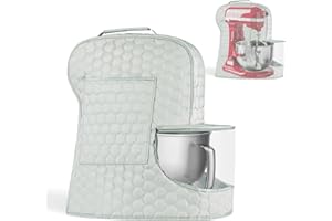 Ottkids Stand Mixer Dust Cover Compatible with KitchenAid Mixer - Storage Bag for 6/7/8 Quart Bowl Lift with Pockets for Accessories and Attachments(Silver,Fits for 6-8 Quart）