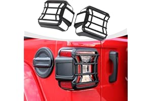 RAZPOY JL Tail Light Covers, ABS Rear Light Lamp Guards Trim Compatible with 2018-2025 Jeep Wrangler JL, Black (Fit for LED Light Version Without Frame)