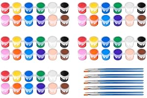 MICOSIM 5 Pack Mini Acrylic Paint Set,12 Colors Acrylic Paints Strips for Kids&Adults Craft Paint,70 PCS Kids Painting Kit Container Strips Storage, Perfect for Home Birthday Classroom Party Favors……