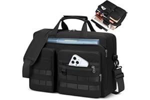 RAINSMORE Sac à bandoulière professionnel pour homme de 15,6 à 17,3 pouces, en polyester imperméable, sac d'ordinateur profes