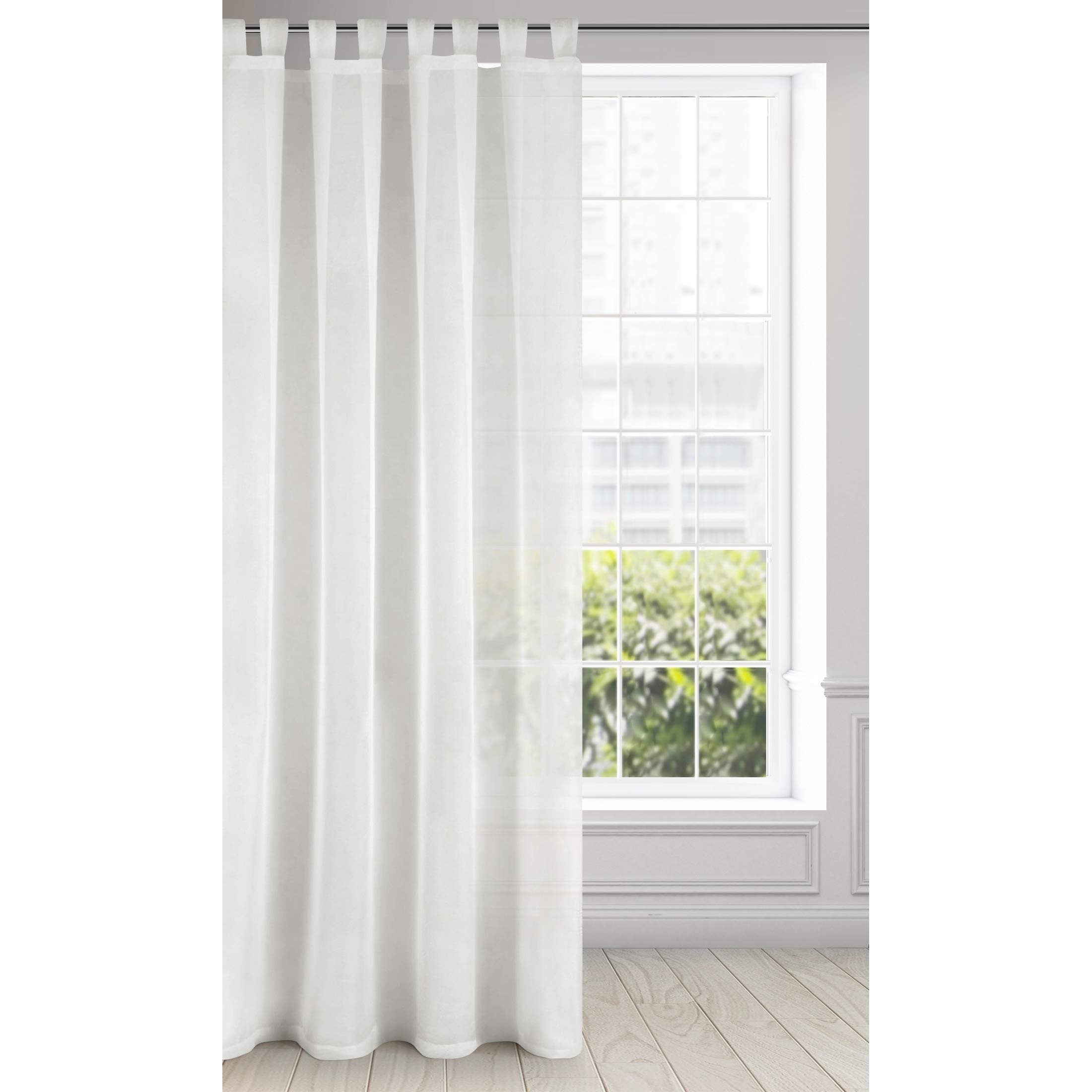 Eurofirany LUCY Voile Curtain, Sheer Curtain with Rufflette Tape - 1 Unit, Bedroom, Living Room, Kitchen, Cream, 140x250 cm