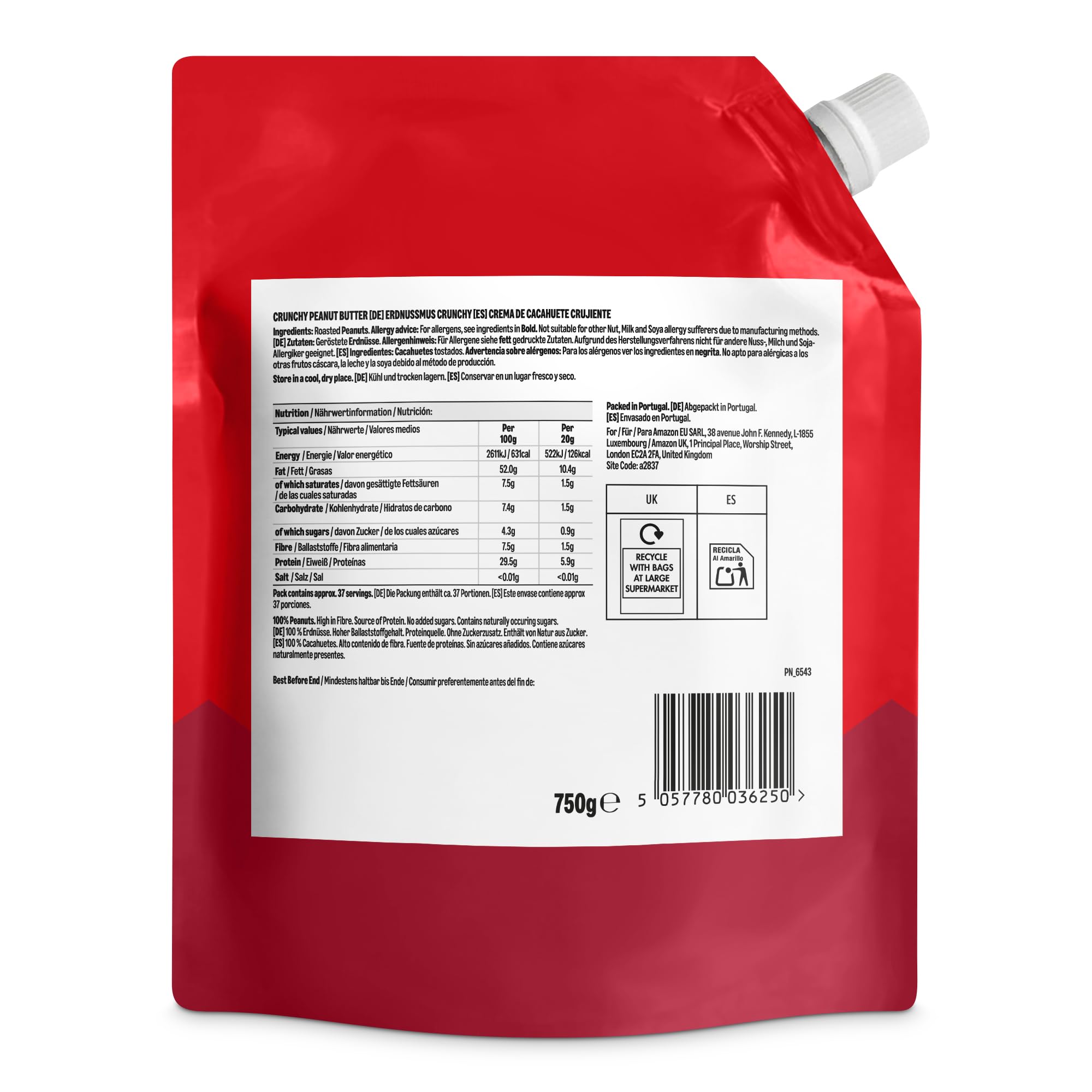 by Amazon Erdnussmus Crunchy, 750g 2