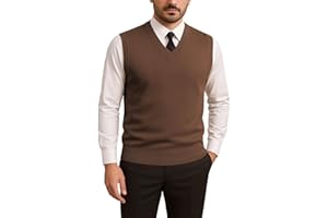 HAVYXAR Men’s V-Neck Sleeveless Sweater Vest – Solid Black Knit Vest for Men, Classic Pullover Style, Mens Sweater Vest