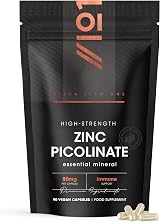 ALPHA01 Zinc Picolinate 50mg 90 Veg Capsules – 3 Months Supply