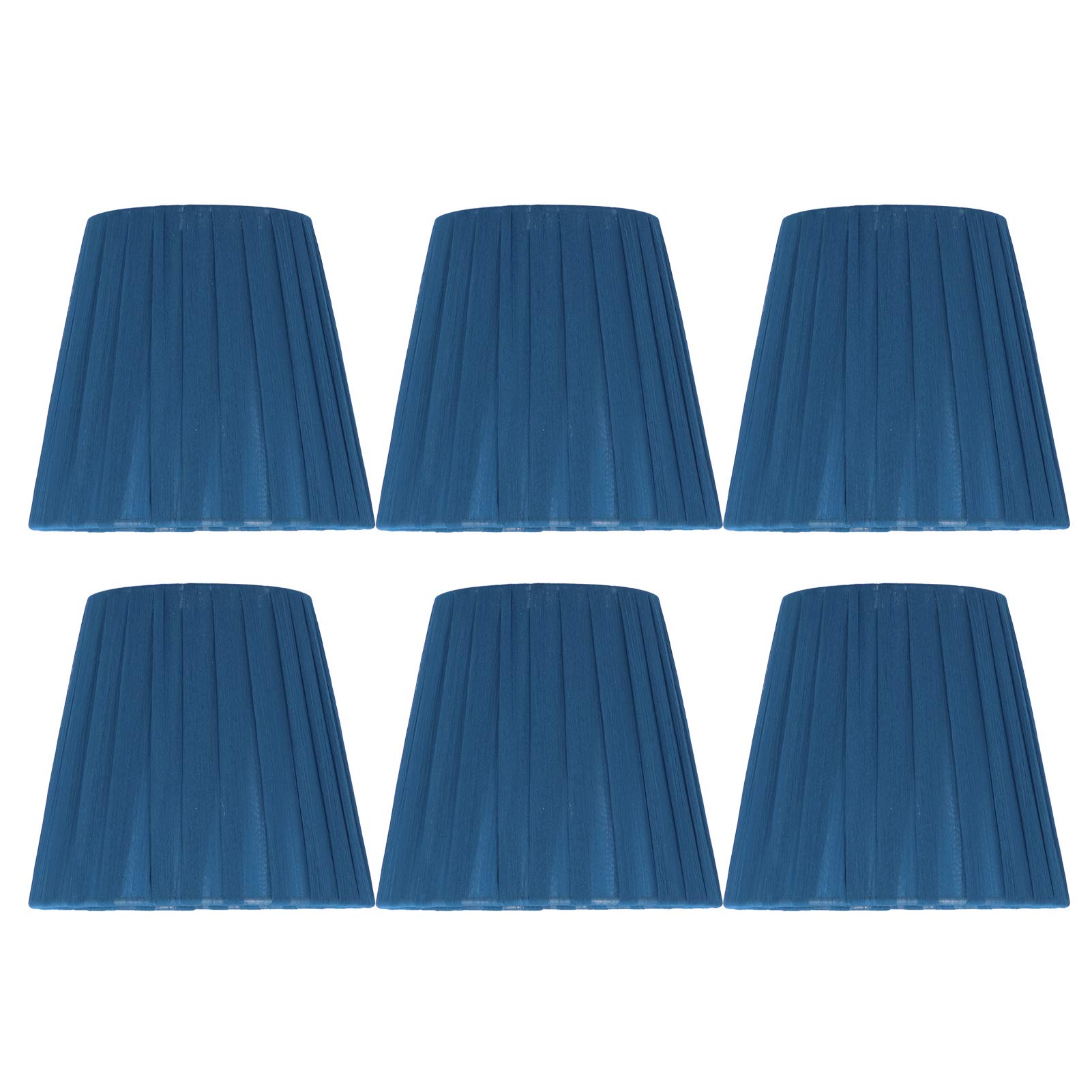 Heaveant Chandelier Lampshade, 6 Pcs Cloth Lamp Shade Modern Clip On Wall Lamp Shades Ceiling Pendant Light Shade Lampshades Blue