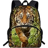 VEEWOW Cool Tiger Backpack For School Bag Kids Animal Bag For Children Boys and Girls Bookbag (D1090a)