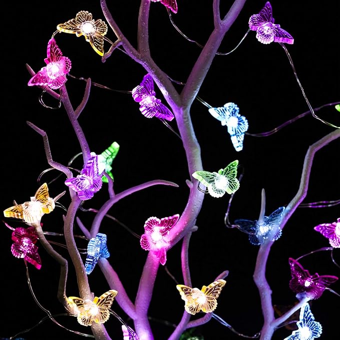 Frienda Butterfly String Lights, 10ft 40 LEDs Battery Operated 12 Modes