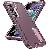 Fucozan for Samsung Galaxy S23 Plus Case with Kickstand Case 3-Layer Military Grade Protective Case Cover Silicone Rugged Shockproof for Galaxy S23 Plus S23+ Phone Case (Purple+Pink)