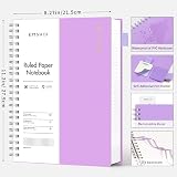 EMSHOI A4 Notebook 300 Pages 100gsm PVC Cover Spiral 7mm Ruled Purple view 2