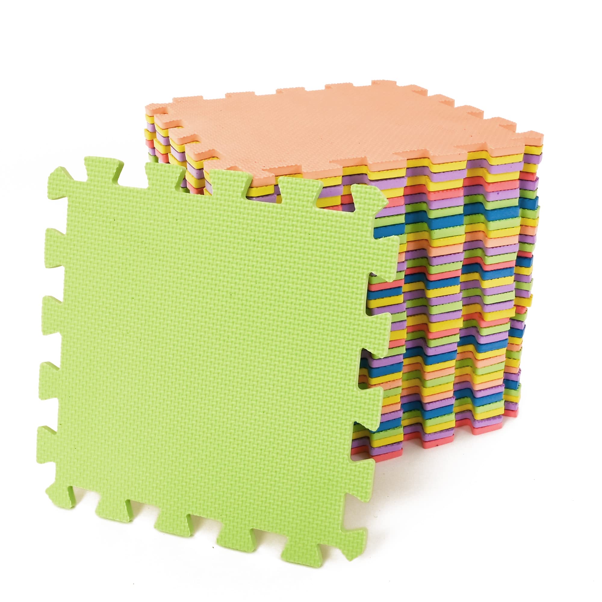 M.Y Interlocking Foam Baby Play Mat - 29x29cm Thick Multi Colour Soft EVA Infant Floor Tiles 18 Piece