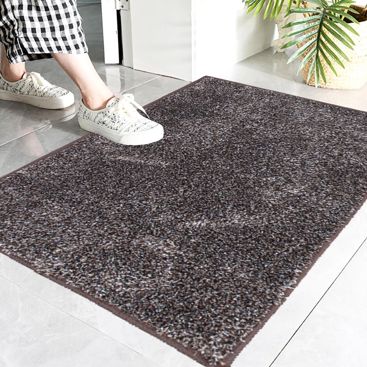 Taiyuhomes Door Mats Indoor Outdoor Doormat Washable For Pets Door Matts Duty Non-slip Entrance Mat Super Absorbent Front Door Mat For Kitchen Bathroom (Coffee, 80x150cm)