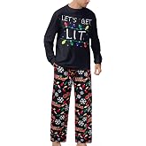RAISEVERN Mens Christmas Pajamas Set Ugly Pjs Pants and Long Sleeve Shirts