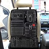 Barlezy Tactical Seat Back Organizer, Universal Molle Seat Back Organizer Panel w/ 5 Detachable Molle Pouches - 3 Different S