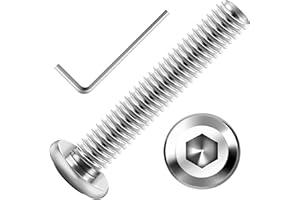 30Pcs M6 Bolt, M6 x 35mm Flat Head M6x1.0 Bolt Hex Socket Cap Screws Bolts, M6 Screws 304 Stainless Steel Furniture Screw Ful