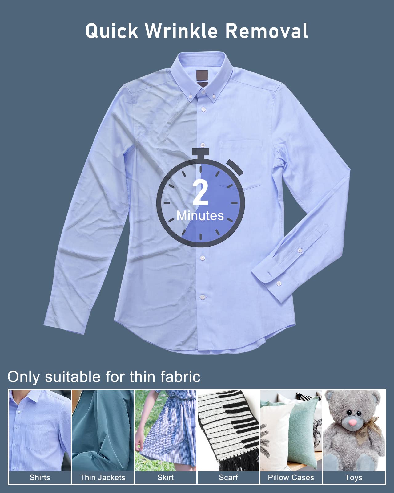 Travel Steamer for Clothes, COKUNST Clothes Steamer Handheld 30s Fast Heat-up, Mini Portable Garment Steamer with Detachable Water Tank and Static Brush, Hand Clothing Steamer for Home, Business Trips