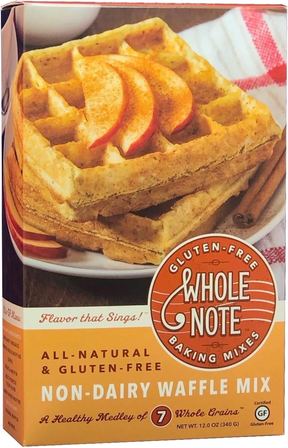 Whole Note Non-Dairy Waffle Mix, 7-Whole-Grain and Naturally Gluten-Free (Pack of 3)