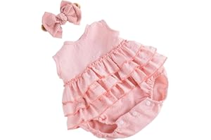 Aori Lifelike Baby Dolls Clothes 20 Inch Pink Dress Clothing Set for 17-20 in Realistic Newborn Dolls Girl