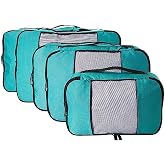 TravelWise Luggage Packing Organization Cubes 5 Pack, Teal, 2 Small, 2 Medium, 1 Large (TWPC-24)