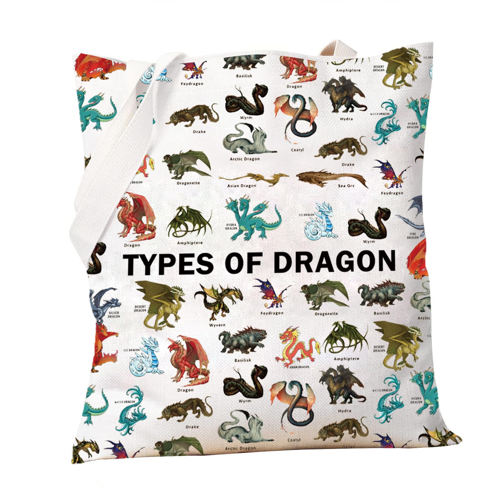 PXTIDY Type Of Dragon Tote Bag Dragon Knowledge Darkstalker Shoulder Bag Dragon Tribes Gift For Dragon Lovers