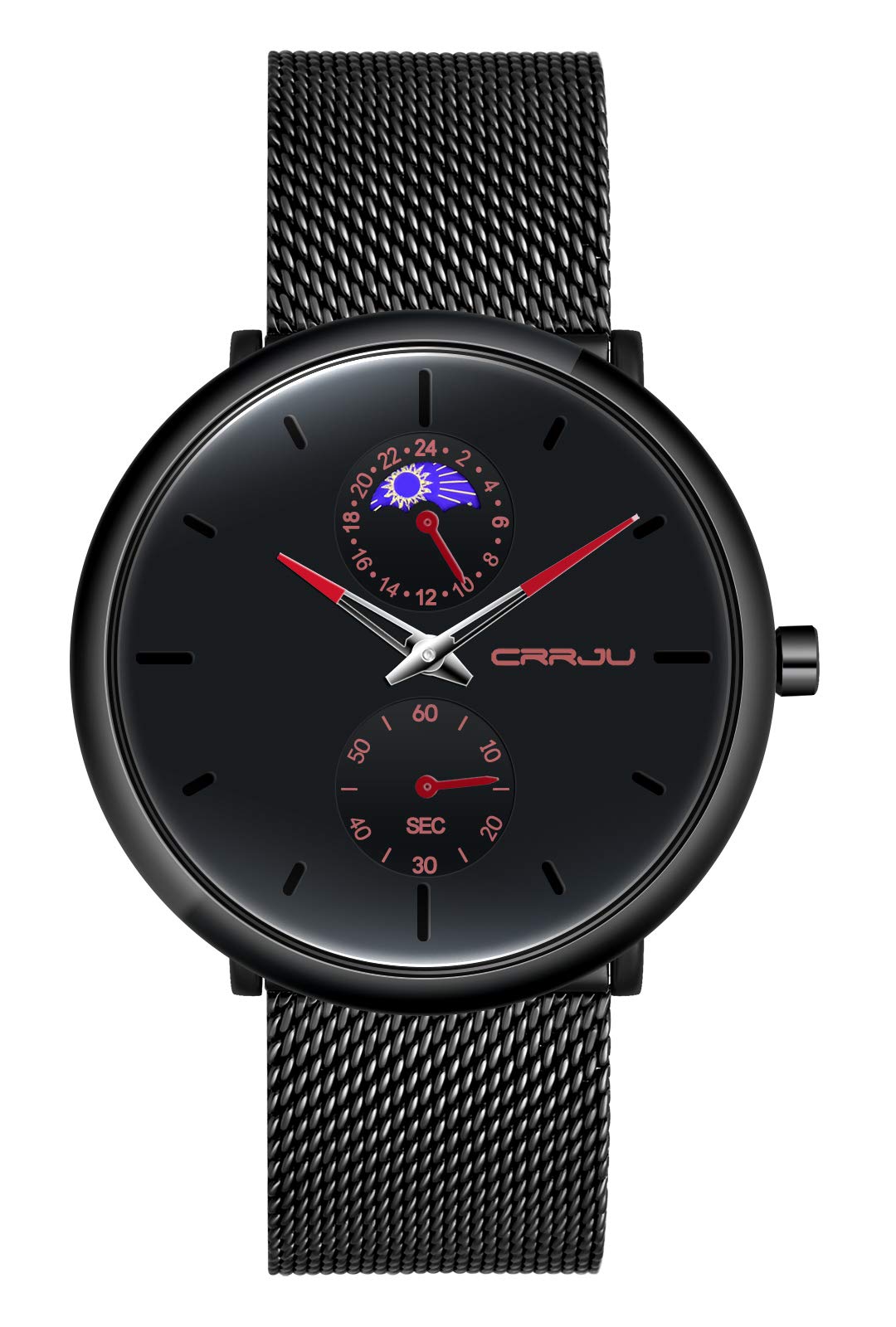 MicLee Men's Wrist Watches, Men's Boy's Quartz Watch, Business Watch, Multi-Function Casual Watch, Alloy Stainless Steel Watch, Mineral Glass dial Window, Stainless Steel mesh Band