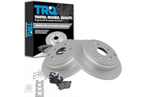 TRQ Rear Brake Pad & Rotor Kit Brake Pads Brake Rotor Ceramic Premium G-Coated Compatible with 2010-2018 Acura RDX 2005-2016 Honda CR-V