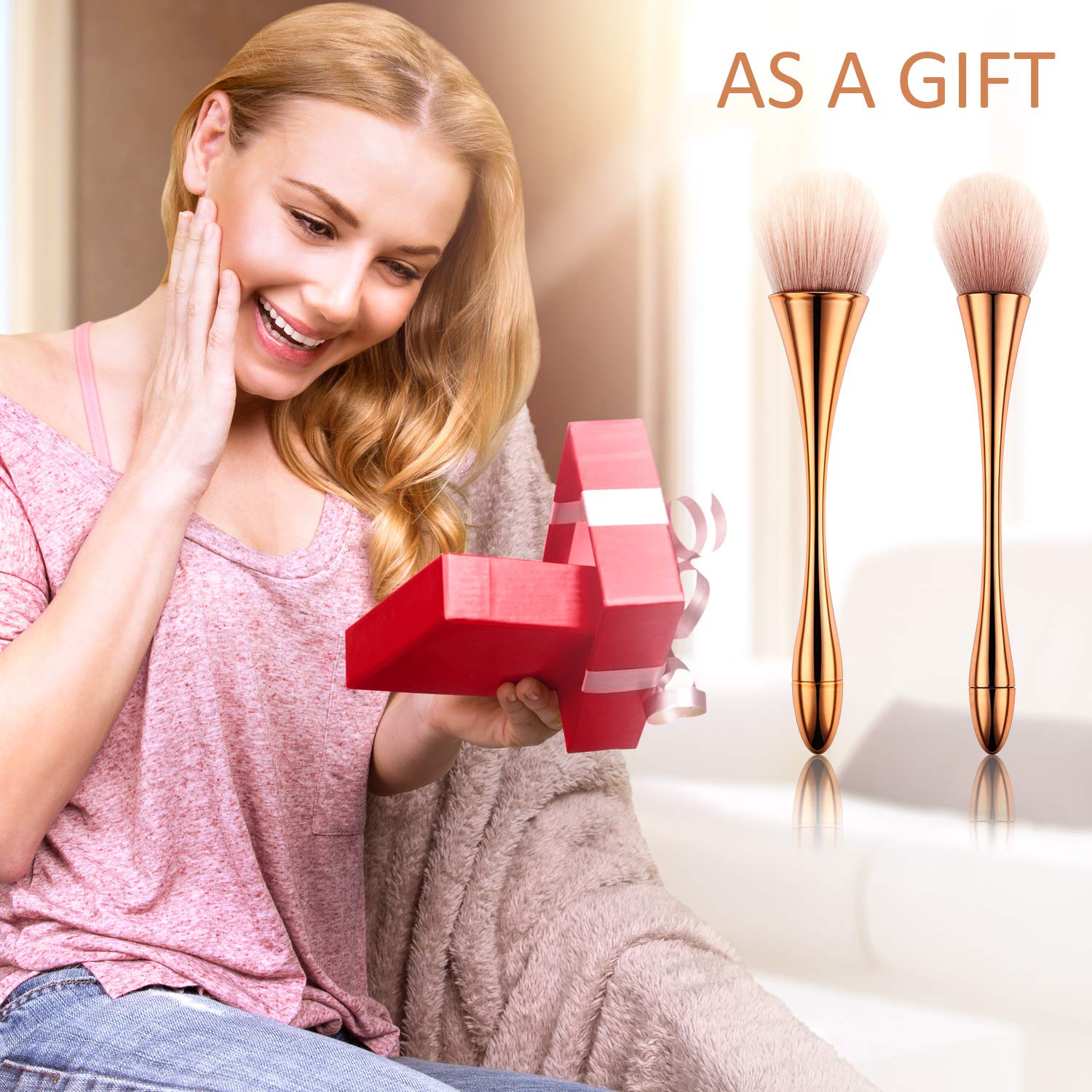 2 Pieces Large Mineral Powder Brush Nail Brushes Kabuki Makeup Brushes Soft Fluffy Foundation Brush Blush Brush for Large Coverage Loose Powder Bronzer Blush Blending Buffing: Beauty