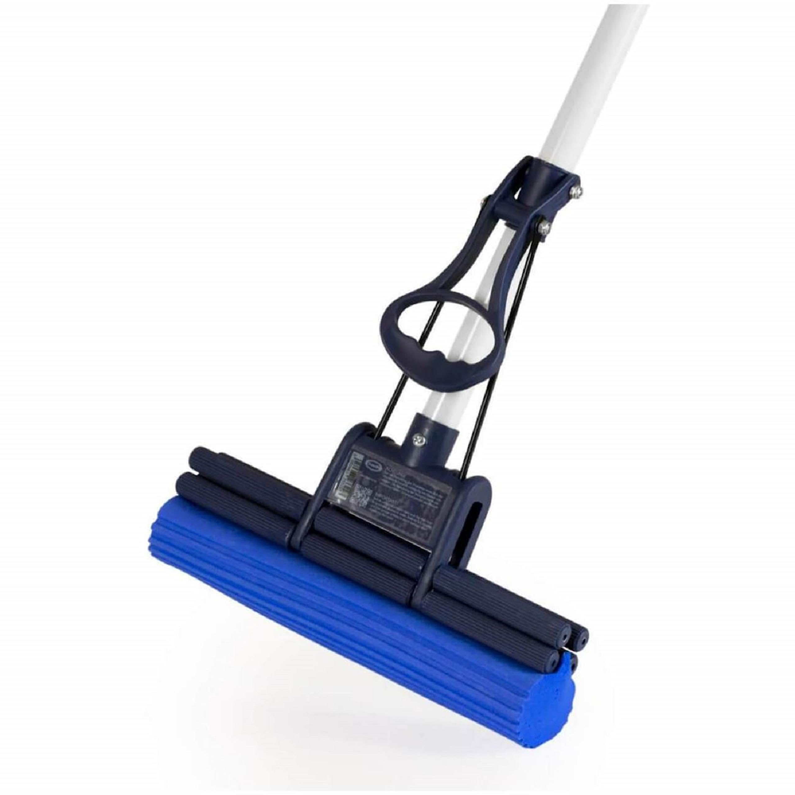 CleanAid OneTouch Easy Wring Mop - PVA Sponge & Telescopic Handle - Wiper for Laminate, Tiles & Parquet - Hygienic Floor Cleaning without Wet Hands