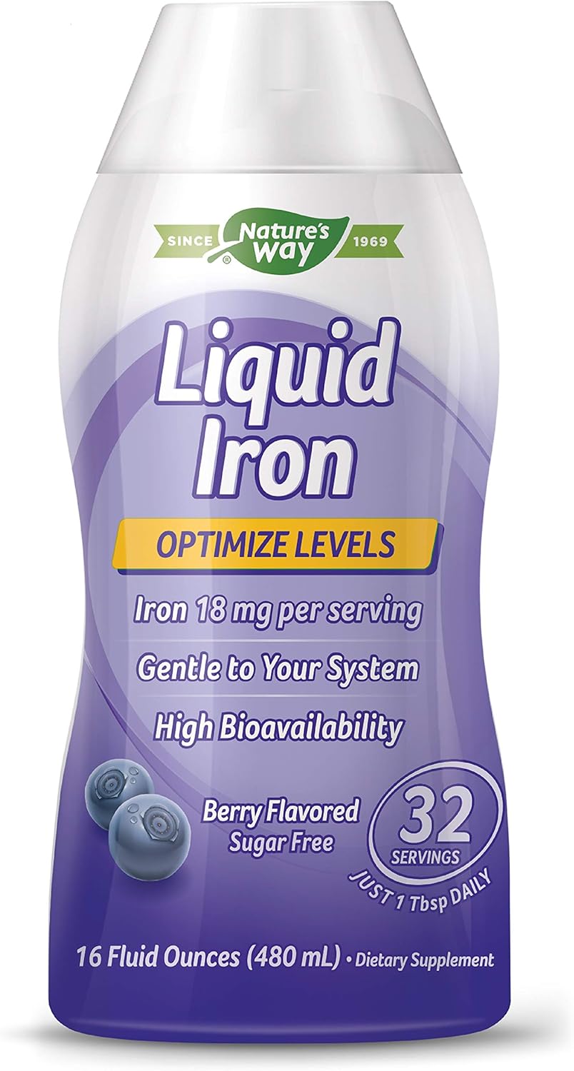 Nature's Way Liquid Mineral Supplement, Iron, Natural Berry, 16 Ounce: Health & Personal Care