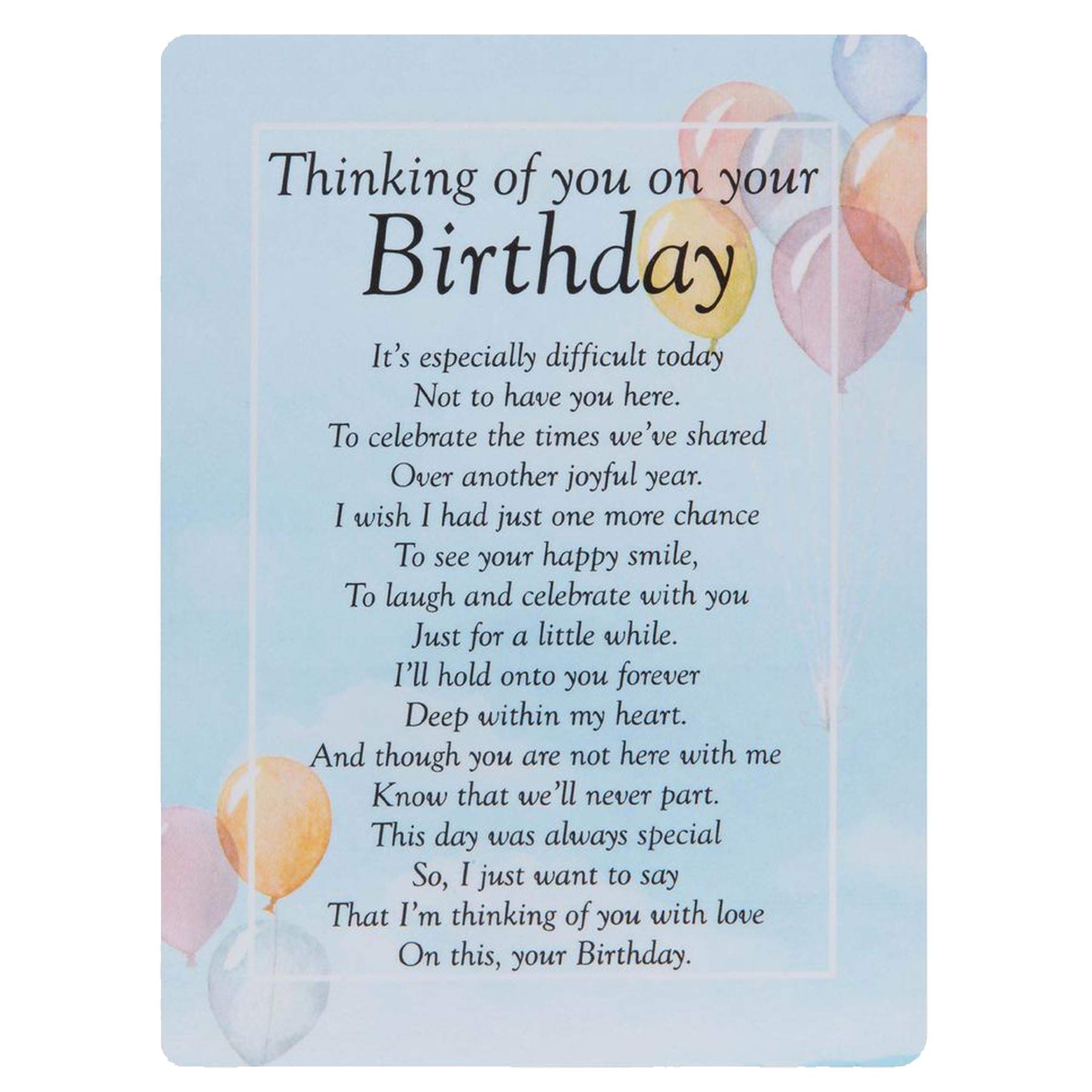 Widdle Celebrations Thinking of you on your Birthday Waterproof Graveside Memorial Card – TY207