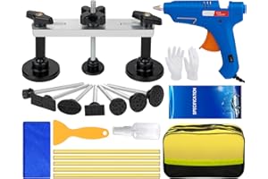 NJ FOREVER 21Pcs Car Dent Puller Kit, Paintless Dent Removal Kit with Bridge Dent Puller, Dent Repair Kit for Auto Body Large & Small Dents, Dent Puller Tools for Car Hail Damage DIY Repair