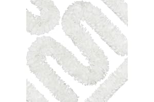 OCTERIC 66 Ft Christmas Tinsel Garland Thick Tinsel Garland Xmas Tree Decorations Metallic Tinsel Twist Garland for Christmas, Birthday, Party Decor Indoor Outdoor Party Supplies (White)
