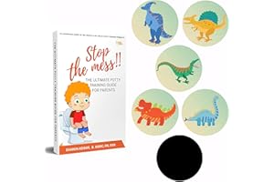 CRADLE PLUS PREGNANCY BABY & TODDLERS Potty Training Seat Magic Sticker | Dinosaur Potty Training Toilet Color Changing Sticker | 5 Pack Toilet Targets with Free Potty e Book | Use with or Without Potty Chart or Potty Watch