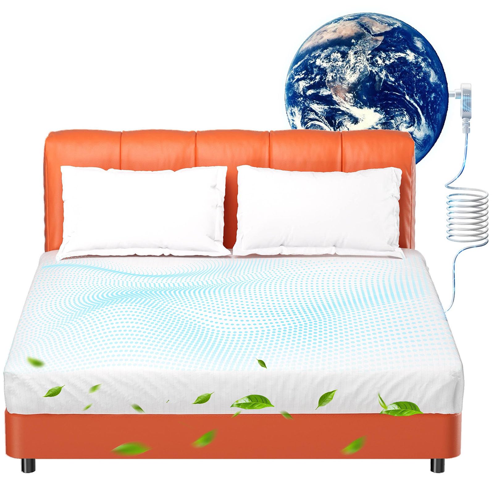 Photo 1 of JWQEHUY Grounding Sheets for Improving Sleep Quality,Pure Silver Fiber+Organic Cotton,Bedding Grounded Fitted Sheet Set,Deep Pocket. (White, Twin)