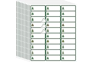 Spiareal 750 Pcs Christmas Address Labels 1 x 2.625 Inch Mailing Label Winter Foil Printable Gift Tags Compatible with Laser and Inkjet Printer(Christmas Tree,Green)