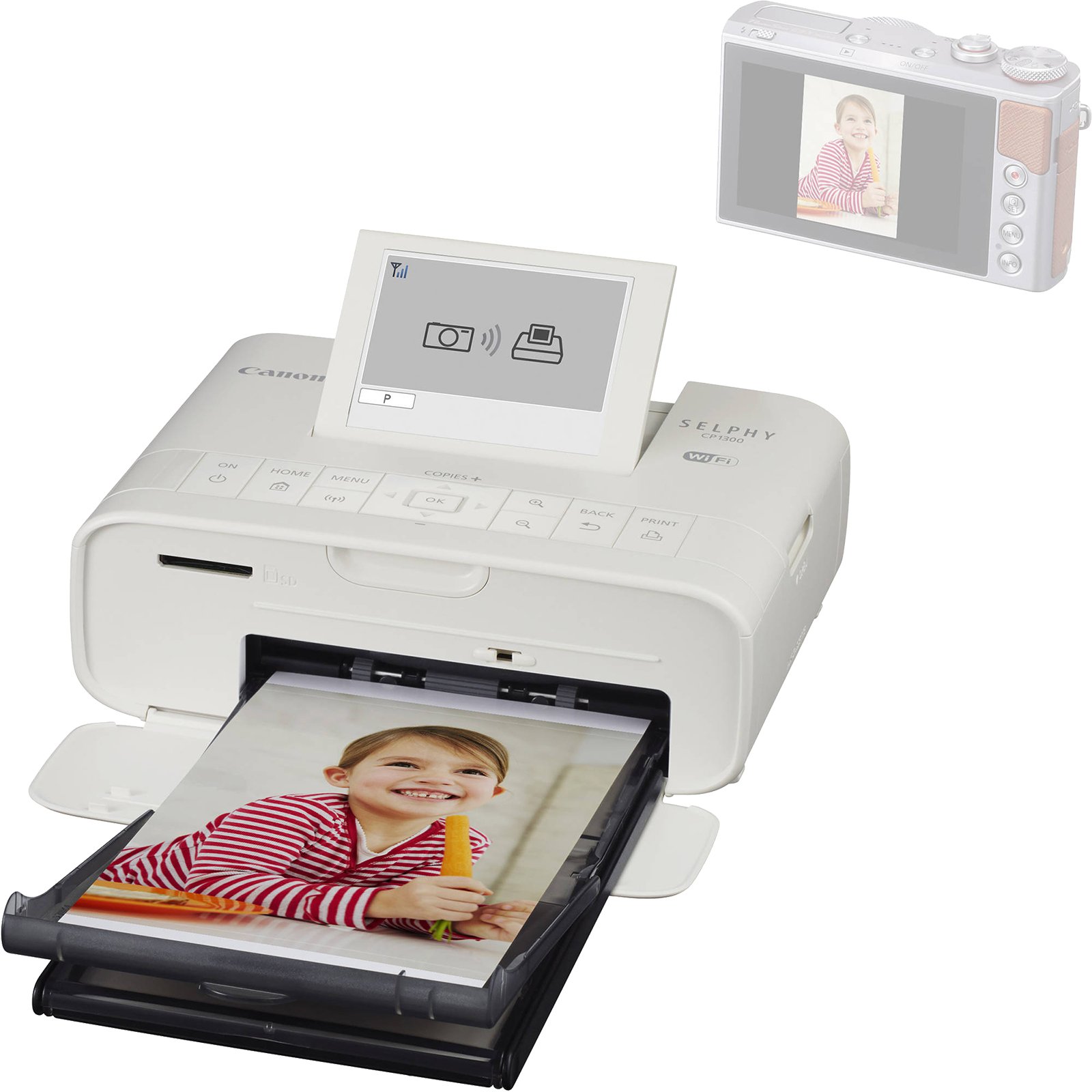 Canon SELPHY CP1300 WiFi Wireless Compact Photo Printer (White) with