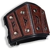 DYTSERHFEA Medieval Viking Runes Faux Leather Cuff Bracelet Nordic Buckle Fastening Wristband For Cosplay