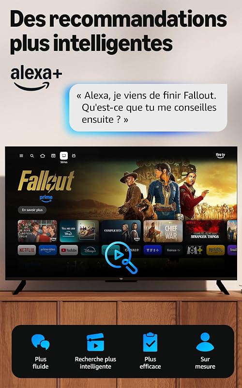 Fire TV Stick HD (nouvelle génération) : TV gratuite et en direct, télécommande vocale Alexa, alimentation via votre TV, configuration facile, trouvez vos séries plus rapidement avec Alexa+