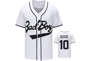 Aolapo 90s Outfit for Men, Unisex Badboy #10 Hip Hop Party Loose Baseball Jersey Shirt Clothing Women