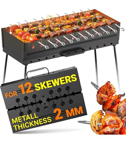 Amazon.com: Charcoal Grill for 8 Skewers - Portable BBQ Mangal