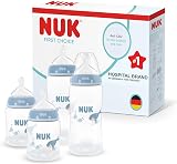 NUK First Choice Baby Bottles Set 0-3 Months 150ml 300ml Anti Colic Whale