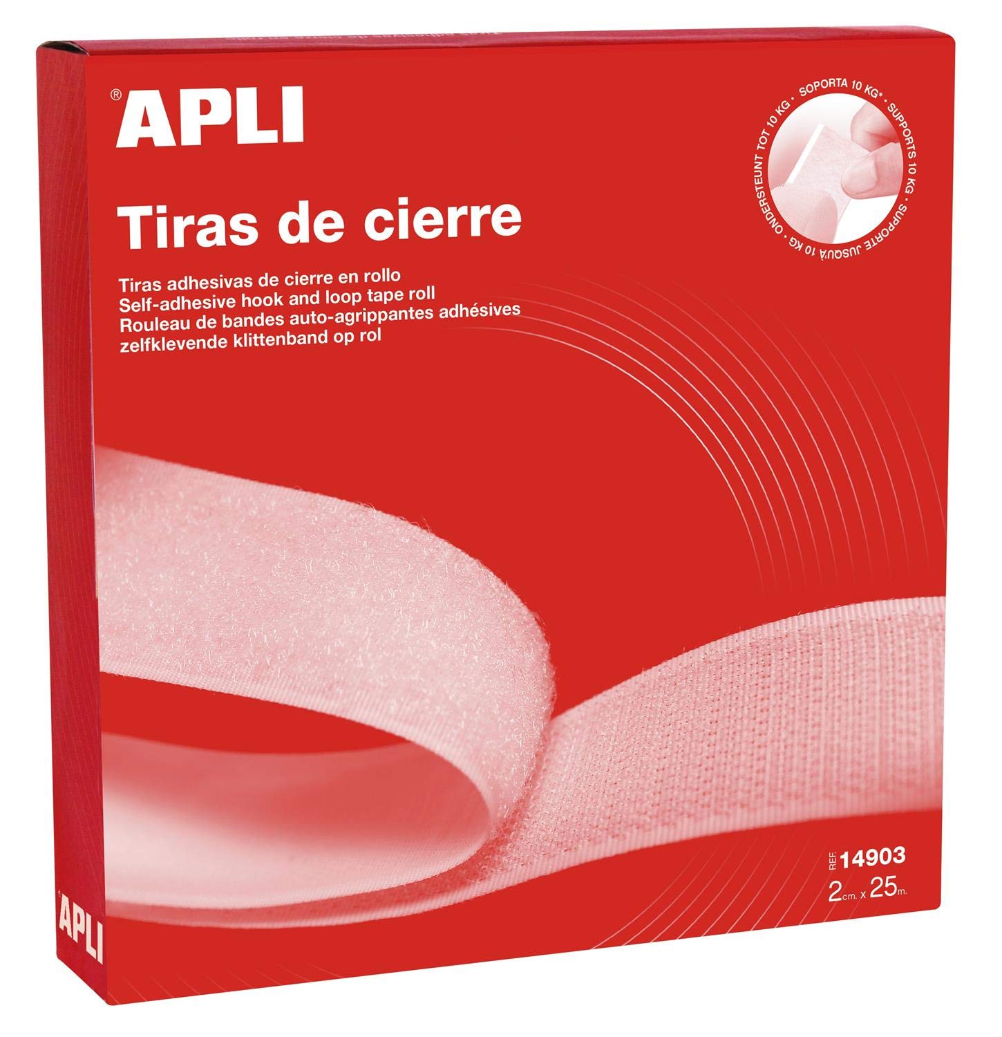 APLI Apli 2 cm x 25 m Velcro Tape - White
