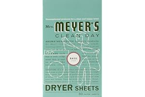 Mrs. Meyer's Clean Day Dryer Sheets, 80 Count (Basil, Pack of 3)