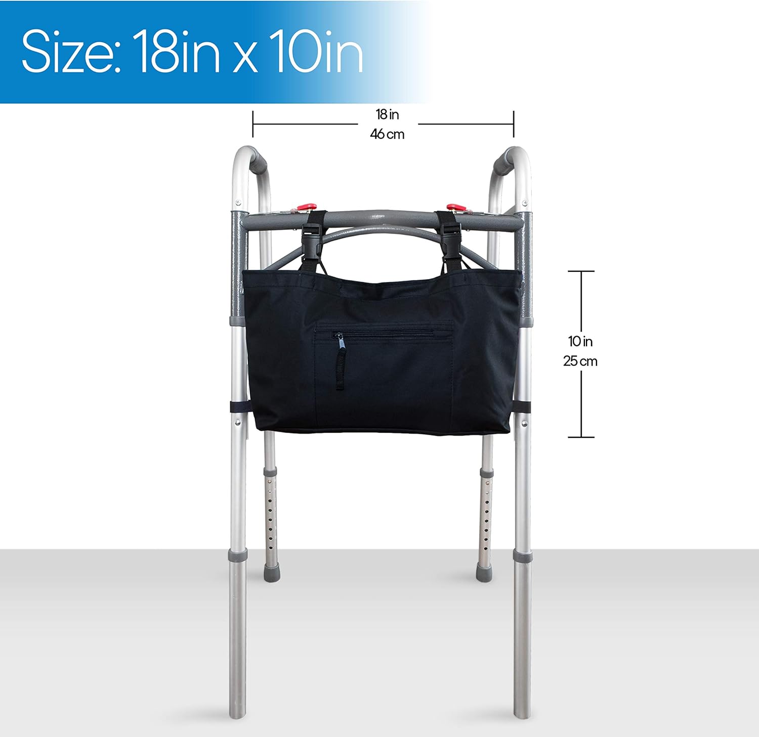 RMS Walker Bag with Soft Cooler - Water Resistant Tote with Temperature Controlled Thermal Compartment, Universal Fit for Walkers, Scooters or Rollator Walkers (Black): Health & Personal Care