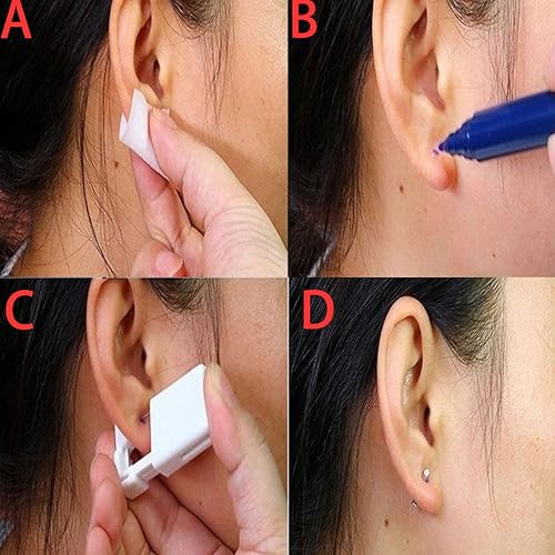 Pack Self Ear Piercing Gun With Earrings Ear Piercing Gun Kit
