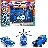 POPULAR PLAYTHINGS Magnetic Vehicles for Toddlers 1-3, Mix or Match Car Toys, Set of 3 Gift for Kids - Police